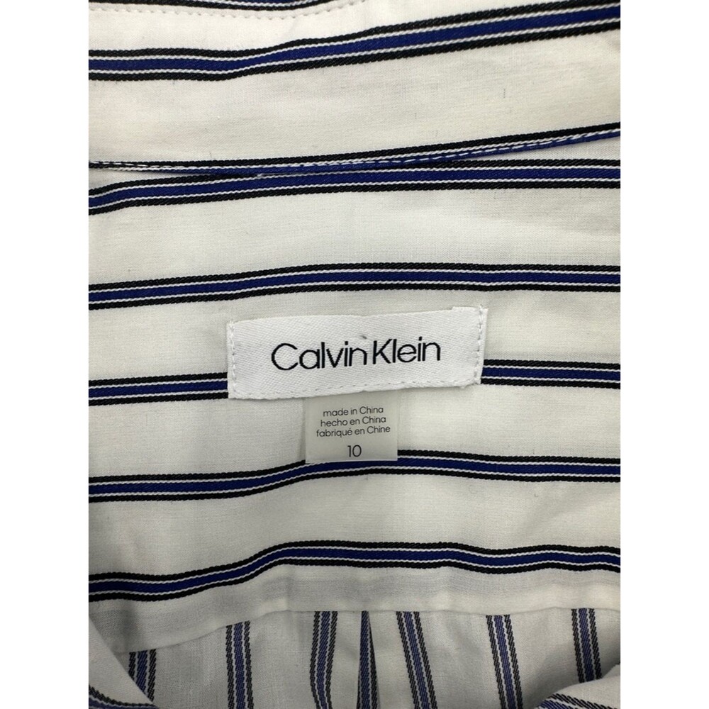 Calvin Kline Blue Stripe Cotton Shirt Dress Size 10 NWT - Picture 12 of 13
